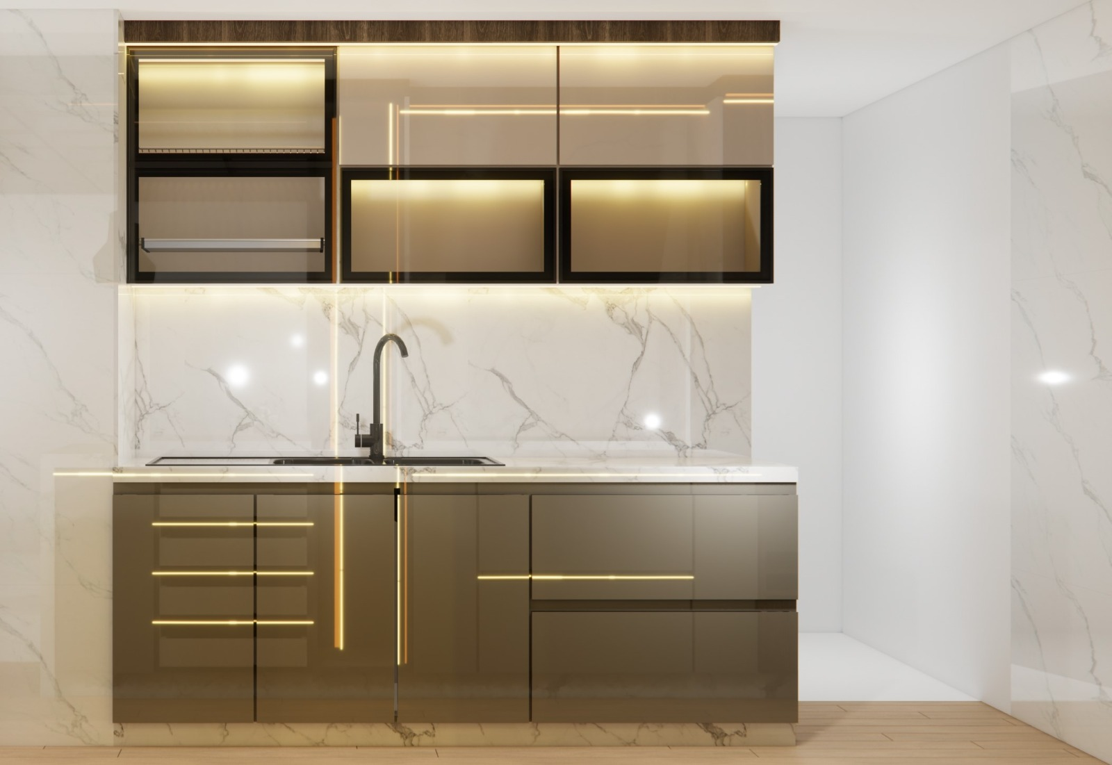 Cocina marmoleada moderna