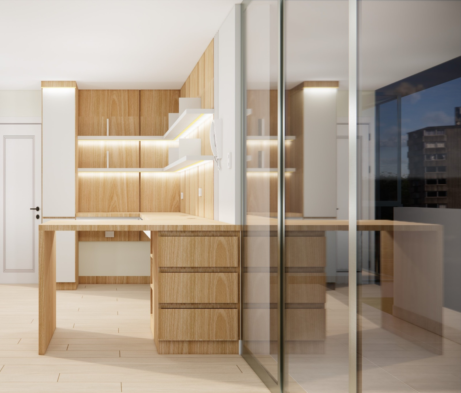 Cocina con luz integrada